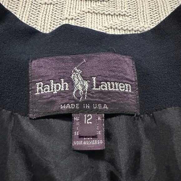 Vintage Ralph Lauren purple label navy blazer size 12 - Picture 4 of 8